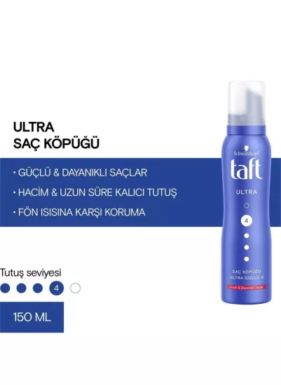 Taft Ultra Güçlü 4 Saç Köpüğü 150 ml