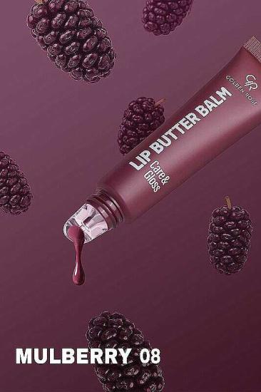 Golden Rose Lip Butter Balm Care&Gloss Renkli Dudak Parlatıcısı 08 Mulberry