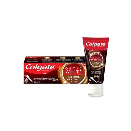 Colgate Optic White Kahve, Çay ve Tütün Kullananlar İçin Beyazlatıcı Diş Macunu 50 ml