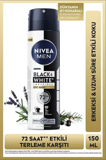 Nivea Men Black&White Invisible Epic Night Deodorant 150 ml