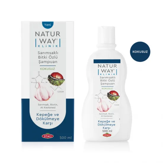 Otacı Natur Way Klinik Sarımsaklı Bitki Özlü Kokusuz Şampuan 500 ml