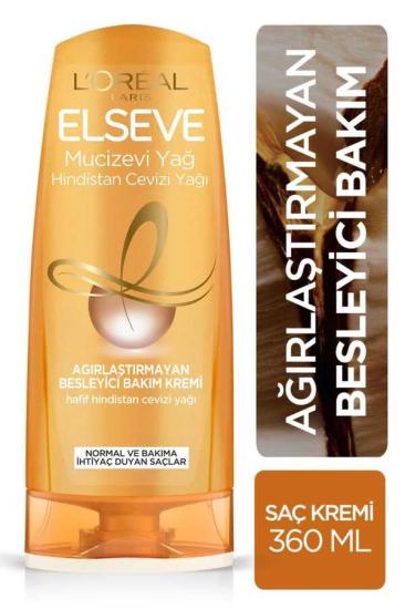 Elseve Mucizevi Hindistan Cevizi Yağı Ağırlaştırmayan Besleyici Bakim Kremi 360 ml