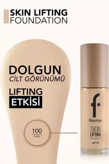 Flormar Skin Lifting Sıkılaştırıcı Bakım Yapan Kremsi Dokulu SPF 30 Fondöten 100