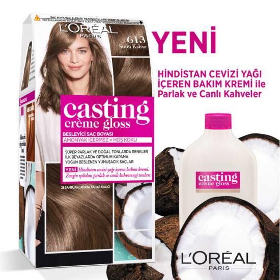 L’Oréal Paris Casting Crème Gloss Saç Boyası 613 Sütlü Kahve