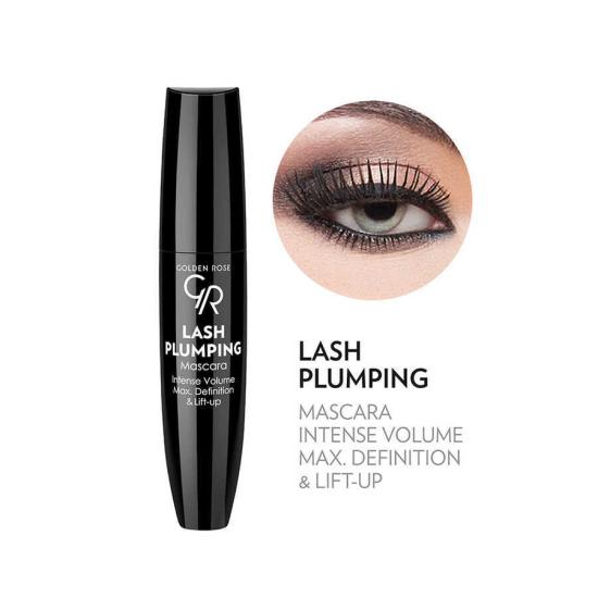 Golden Rose Lash Plumping Mascara - Black - Ekstra Büyük Fırçalı Dolgunluk ve Hacim Veren Maskara