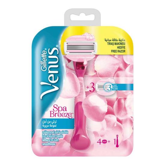 Gillette Venus Spa Breeze Tıraş Makines + 4 Yedek Tıraş Bıçağı