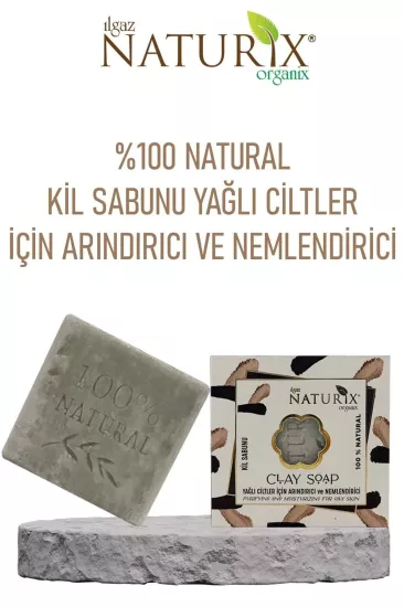 Naturix Yağlı Ciltler İçin Arındrıcı Nemlendirici Kil Sabunu 125 g