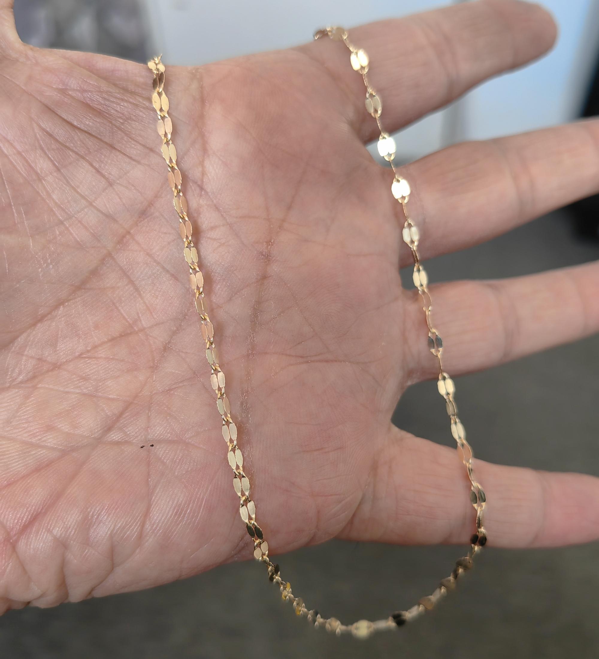Forse Parlak - Crushed Forzentina - 14 Ayar Gerçek Altın Zincir Kolye - Kalınlık 2.70 mm (585 Damgalı)