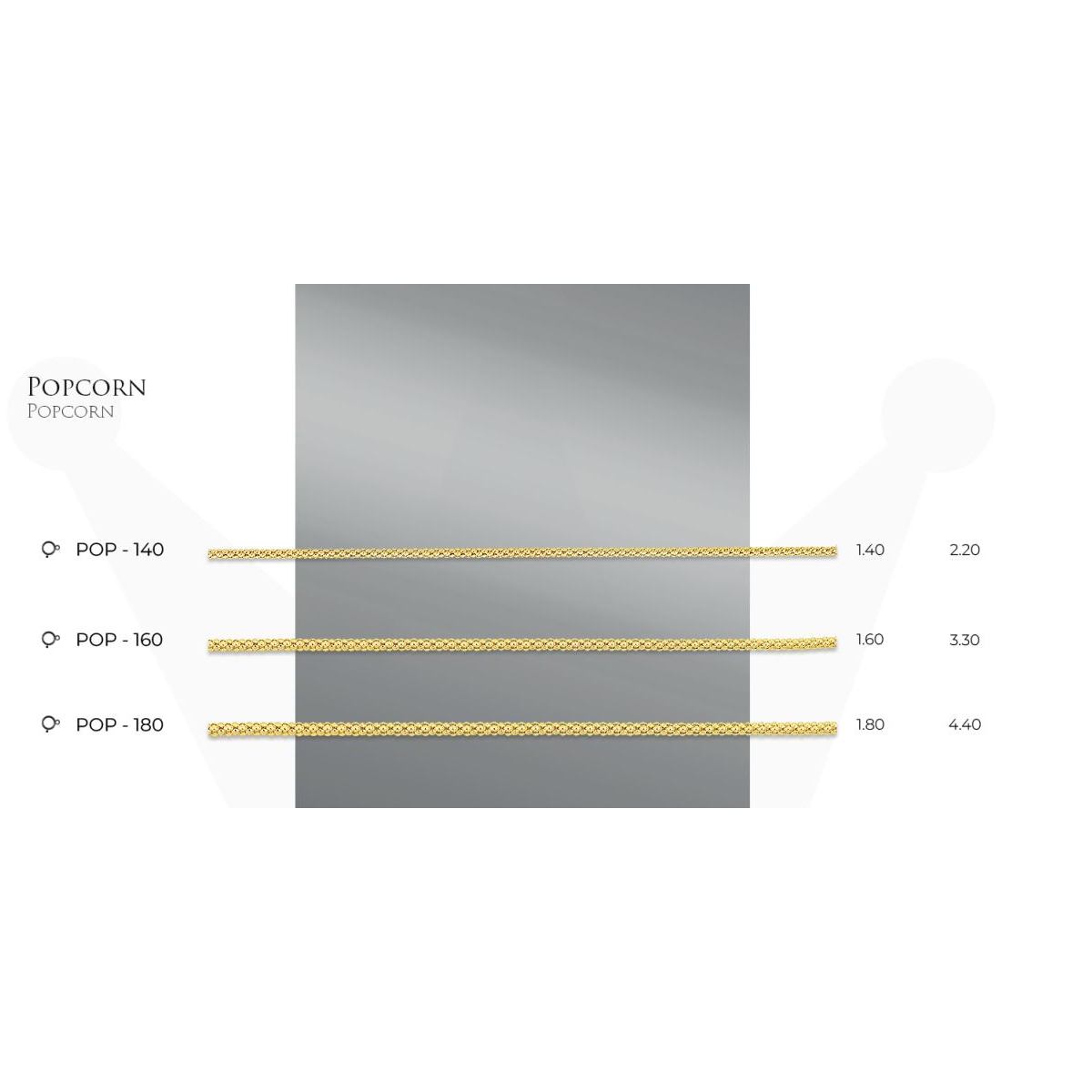 Popcorn Model - 14 Ayar Gerçek Altın Zincir Kolye - Kalınlık 1.40 mm (585 Damgalı)