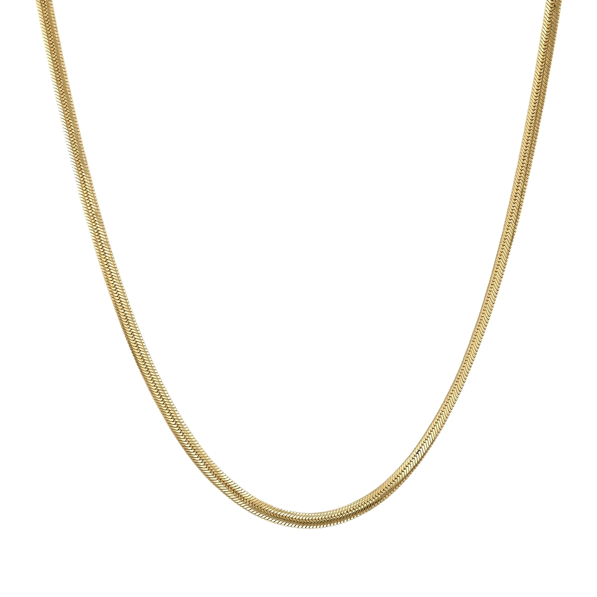 Yassı Balık Sırtı - 14 Ayar Gerçek Altın Zincir Kolye - Kalınlık 2.95 mm (585 Damgalı)