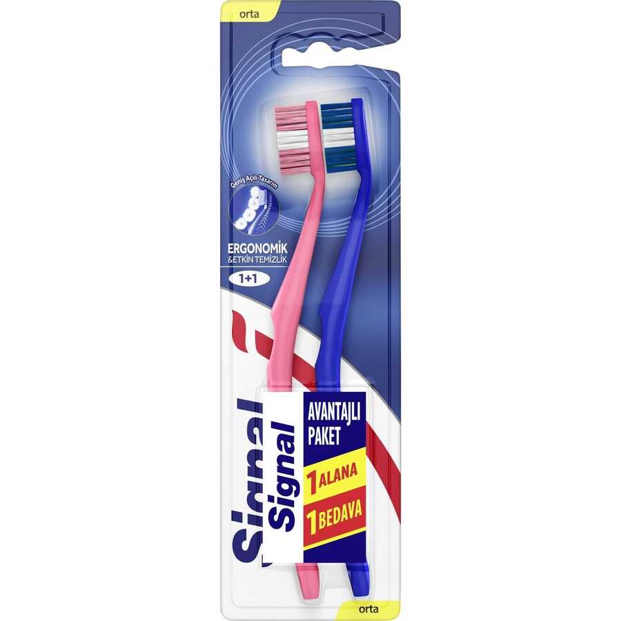 Signal Ergonomik Diş Fırçası 1+1