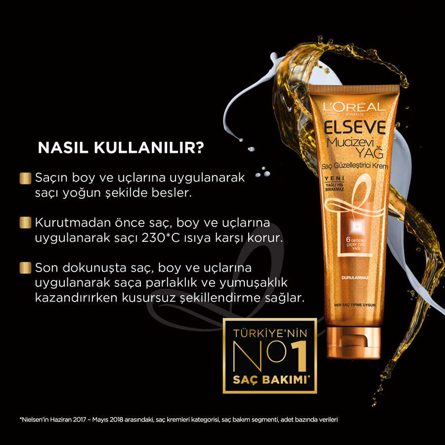 L’Oréal Paris Elseve Mucizevi Yağ Saç Güzelleştirici Krem 150  ml